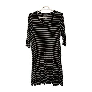Latched Mama 3/4‎ Sleeve Stripe Nursing Dress Tie Waist Women's Size 1X Stretch